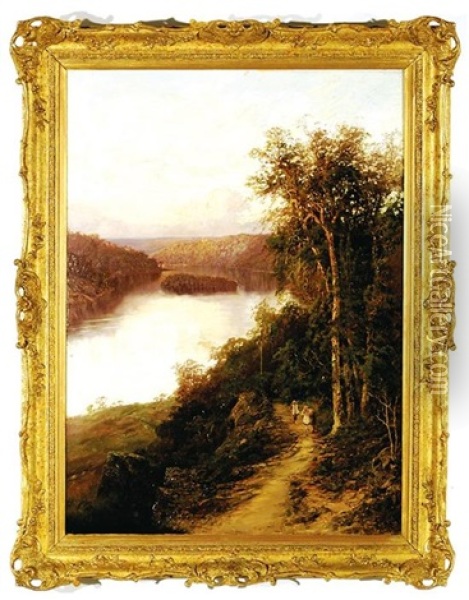 Lane Cove River From Cliffs Near Bridge (new South Wales) Oil Painting - William Charles Piguenit