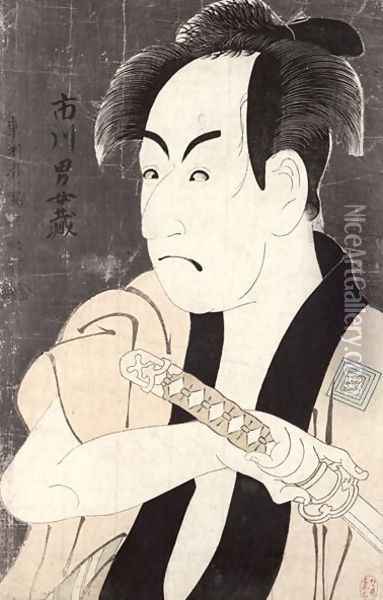 The actor Ichikawa Omezu in the role of the servant Yakko Ippei, 1794 Oil Painting - Toshusai Sharaku