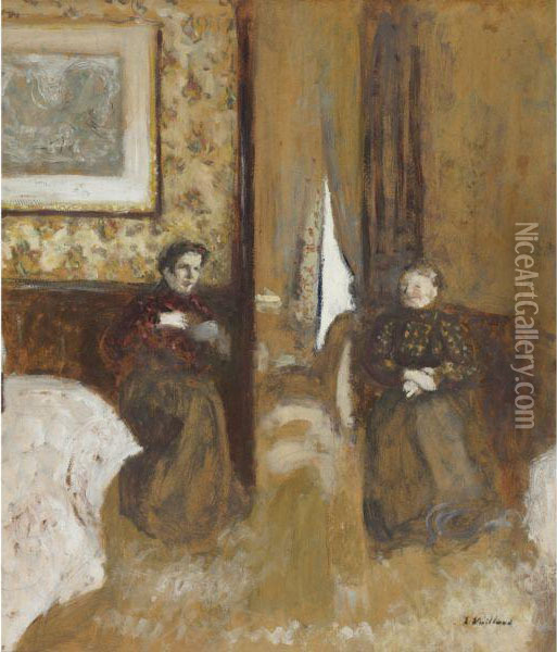 Conversation Oil Painting - Jean-Edouard Vuillard