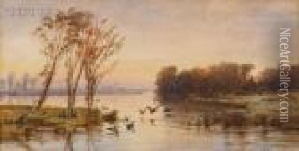 On The Lake Oil Painting - Jasper Francis Cropsey