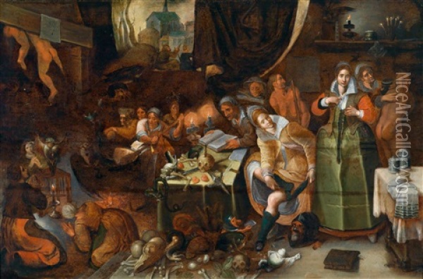 Hexensabbat Oil Painting - Hieronymus Francken the Elder