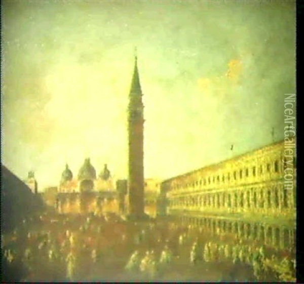 Piazza San Marco In Venedig Oil Painting - Giacomo Guardi