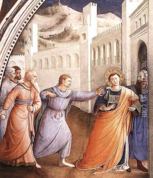 St Stephen Being Led to his Martyrdom Oil Painting - Angelico Fra
