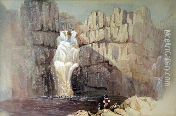 High Force, Nearmiddleton In Teesdale Oil Painting - William Clarkson Stanfield