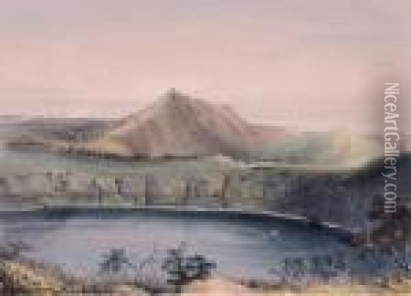 Mount Gambier And One Oil Painting - George French Angas