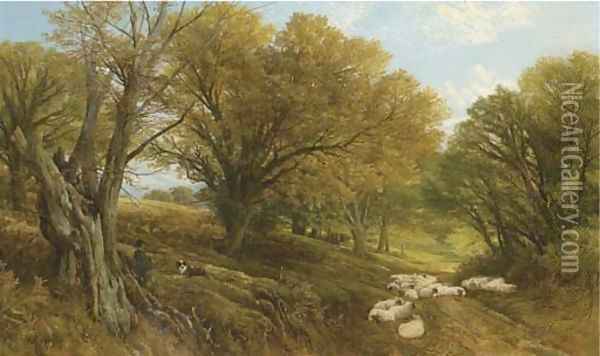 A Surrey Glade Oil Painting - Frederick William Hulme