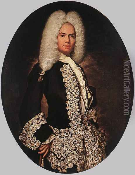 Portrait of a Gentleman c. 1730 Oil Painting - Vittore Ghislandi
