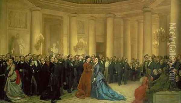 The Odeon Theatre Paris Oil Painting - Jean Raymond Hippolyte Lazerges