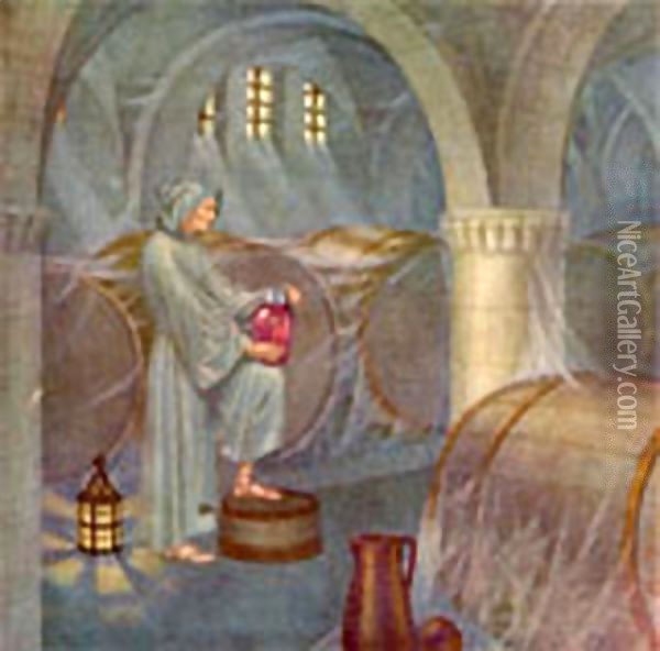 Friar Claus 1910 Oil Painting - Sandor Bortnyik