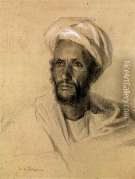 Portrait D'arabe Oil Painting - Charles Emile Vacher De Tournemine