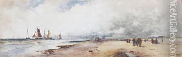 Scheveningen Beach Oil Painting - Thomas Bush Hardy