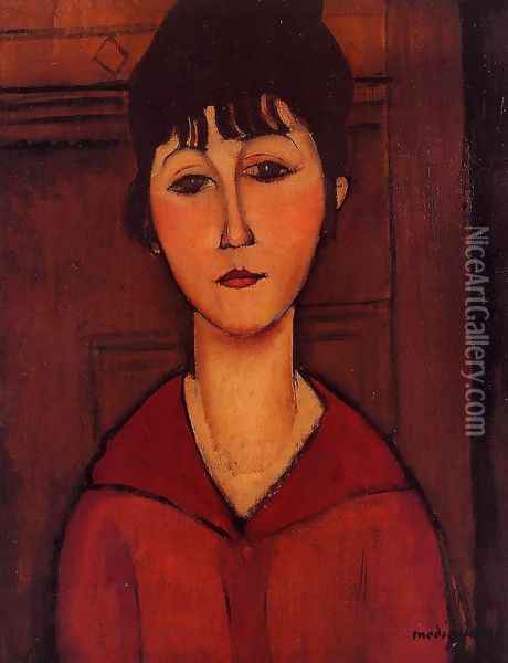 Head of a Young Girl Oil Painting - Amedeo Modigliani