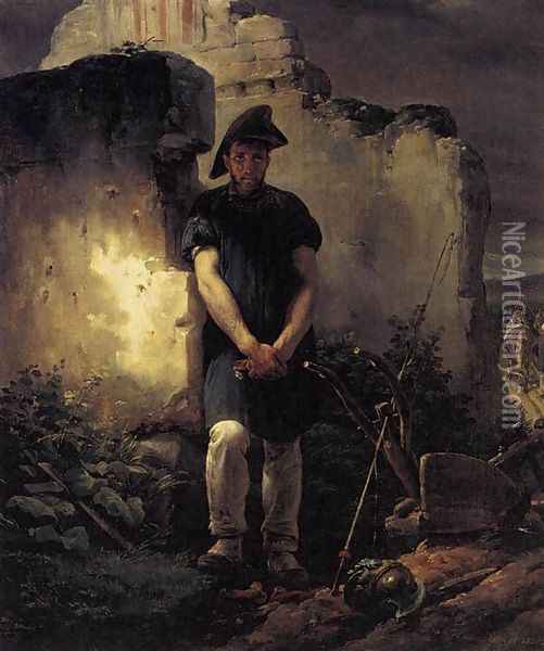 Soldier-Labourer 1820 Oil Painting - Horace Vernet