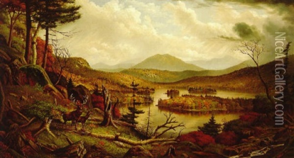 Autumn In The Adirondacks Oil Painting - Levi Wells Prentice