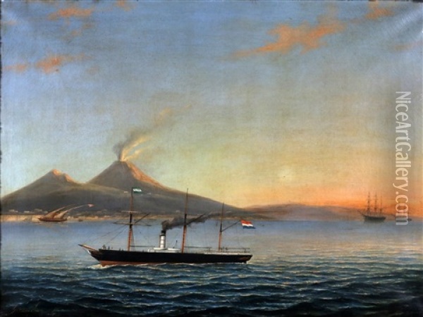 De Ss 'gironde' Op De Middellandse Zee Oil Painting - Govert Van Emmerik