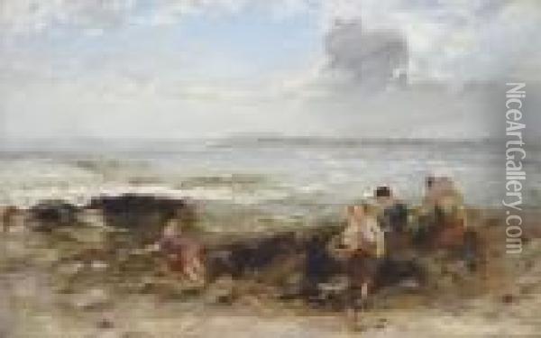 Gathering Shells Oil Painting - William McTaggart