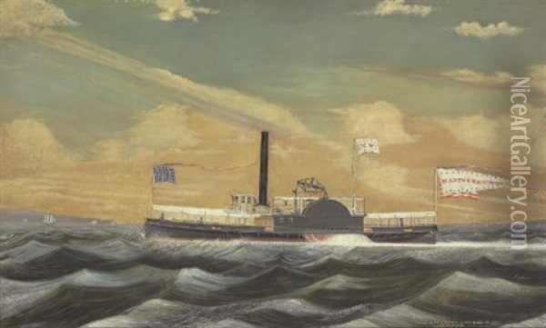 Portrait Of The Steamship "martha Washington" Oil Painting - James Bard