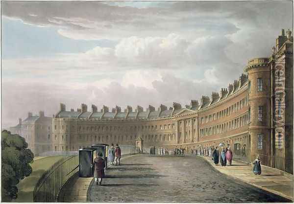 Lansdown Crescent, Bath, 1820 Oil Painting - David Cox