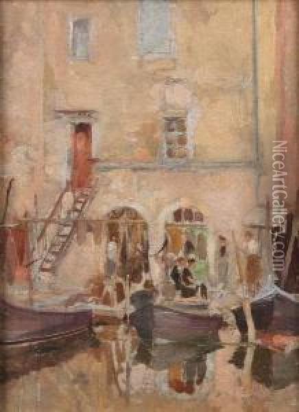 Venice Canal Scene Oil Painting - Harper Pennington