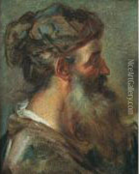 Attribue A Jean-francois De Troy - - Portrait D'homme Au Turban Oil Painting - Jean Francois de Troy