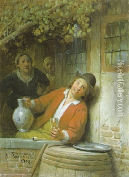 Drinkende Man Oil Painting - Ferdinand de Braekeleer the Elder