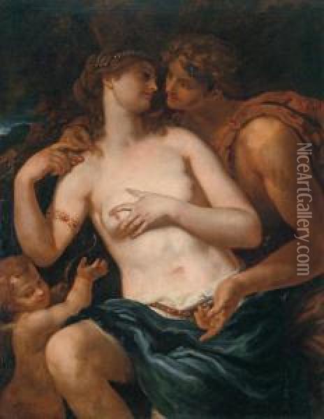 Venere E Adone Oil Painting - Johann Karl Loth