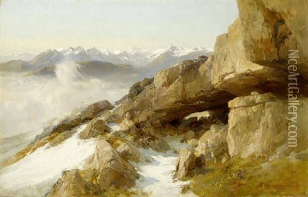 Blick Auf Die Berner Alpen Oil Painting - Edward Theodore Compton