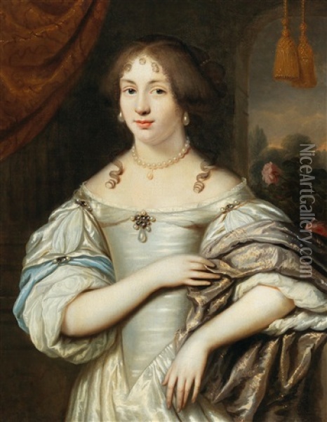 Portrait Of A Lady Oil Painting - Willem van Honthorst