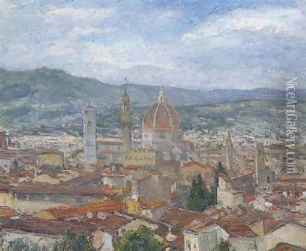 Ansicht Von Florenz Oil Painting - Alfred Marxer