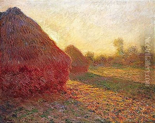 Meules, Derniers Rayons De Soleil Oil Painting - Claude Oscar Monet