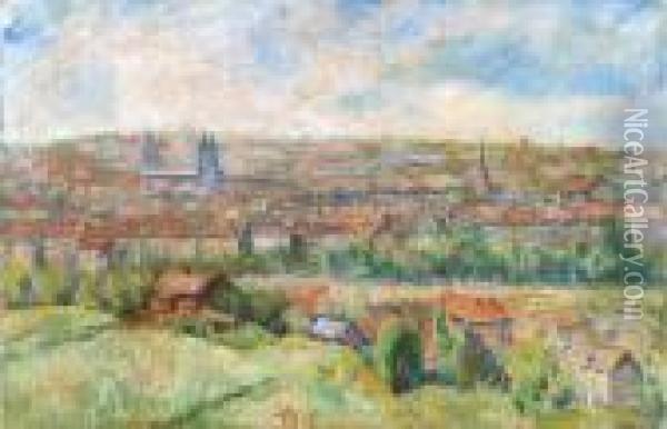 Panorama Rouen Oil Painting - Jan Rubczak