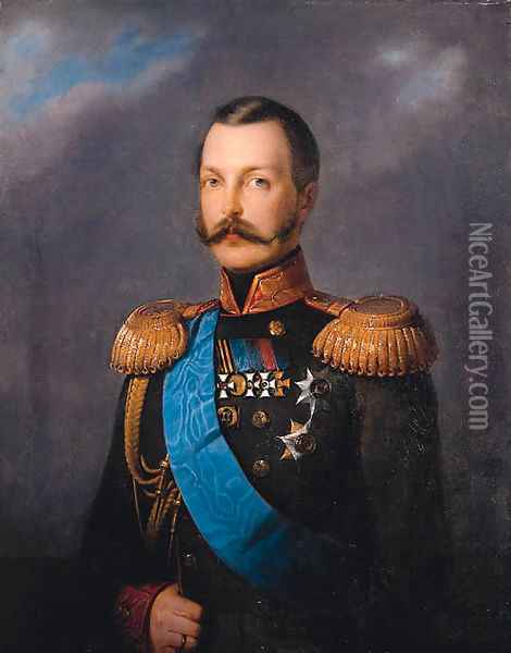 Portrait of Tsar Alexander II Oil Painting - Paul [Pavel] Antonovich Rizzoni