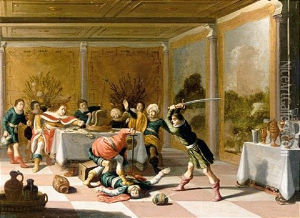 The Death Of Amnon Oil Painting - Jan Christiansz Micker