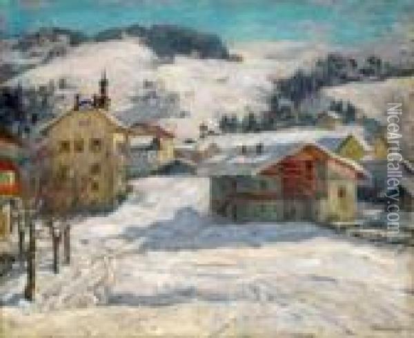 Winter Landscape Oil Painting - Arnold Borisovic Lakowskij