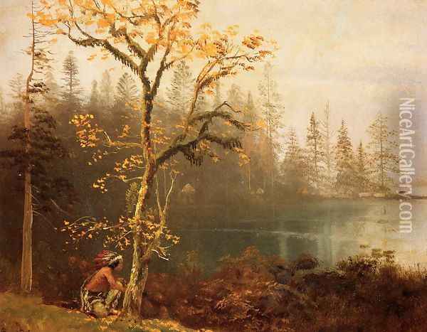Indian Scout Oil Painting - Albert Bierstadt