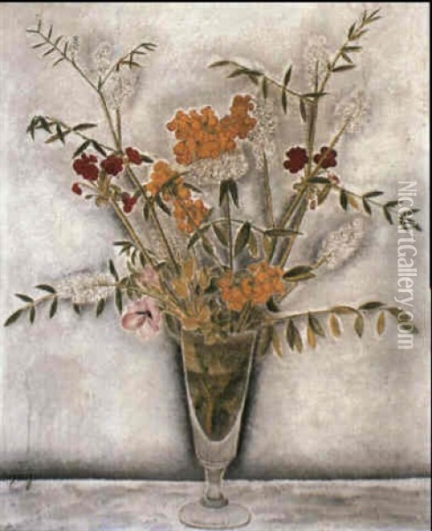 Vase De Fleurs Oil Painting - Sei Koyanagui