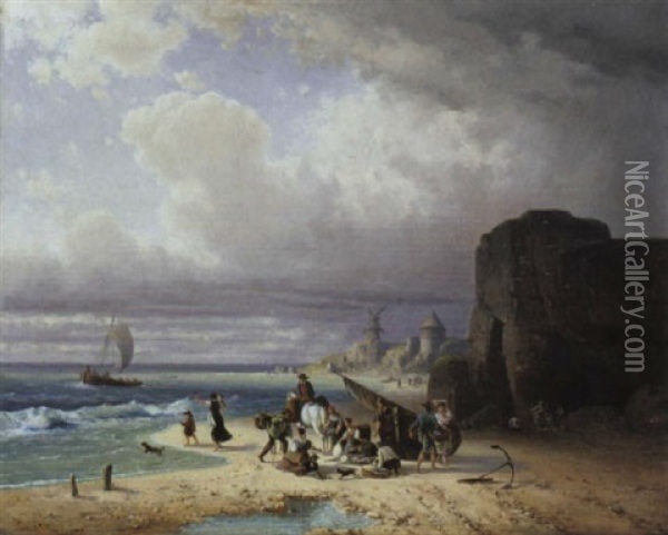 An Der Kuste Der Normandie Oil Painting - Eugen Adam