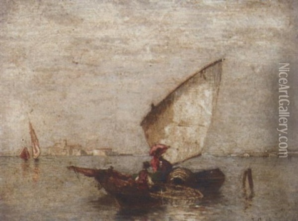 Trading Vessels On The Lagoon, Venice Oil Painting - Jacob Gehrig