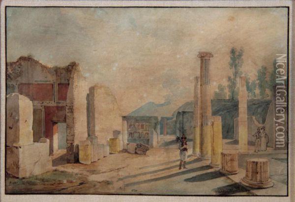 Pompei Oil Painting - Achille Vianelli