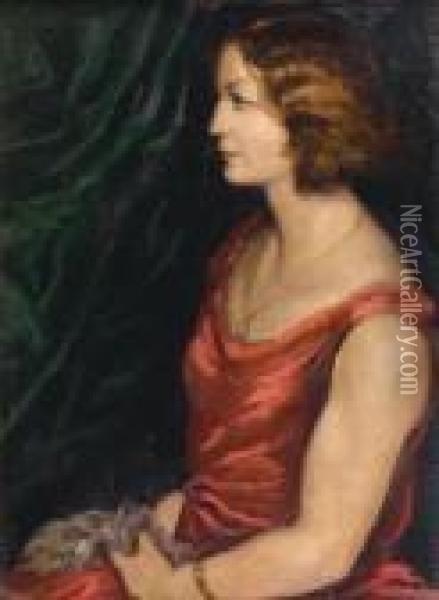 Portrait De Femme De Profil Oil Painting - Emile Bernard