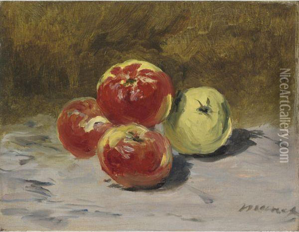 Quatre Pommes Oil Painting - Edouard Manet