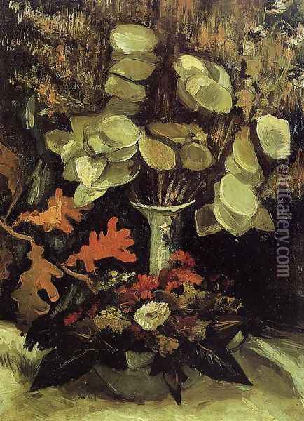 Vase With Honesty Oil Painting - Vincent Van Gogh