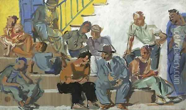 The Steps - Capri Oil Painting - Aleksandr Evgen'evich Iakovlev