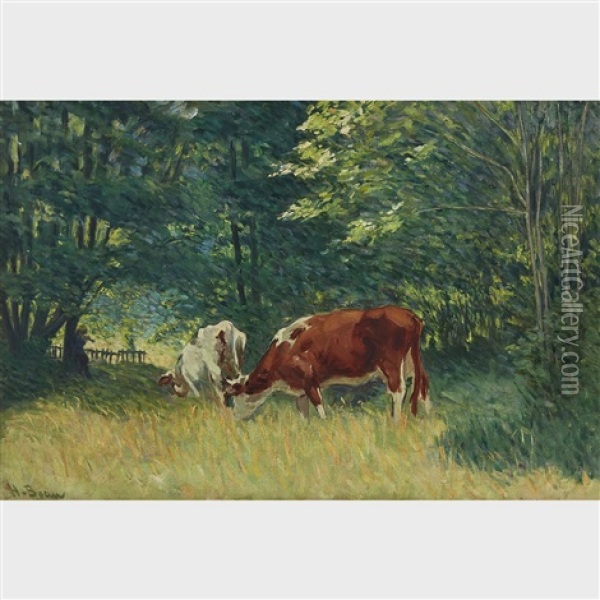 Scene Bucolique, Ca. 1905 Oil Painting - Henri Beau