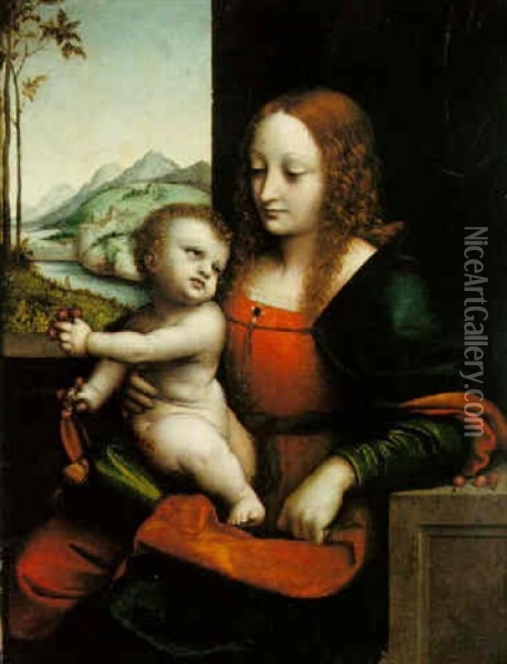 Madonna Of The Cherries Oil Painting -  Giampietrino