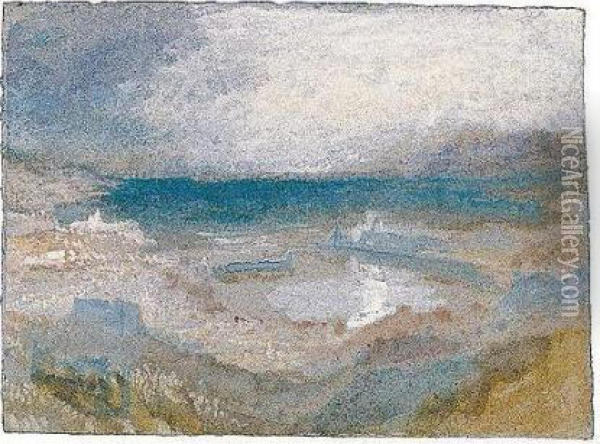 Storm Over Genoa Oil Painting - Joseph Mallord William Turner