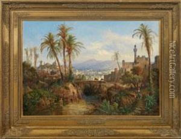 Ansicht Von Damaskus Oil Painting - Alexius Geyer