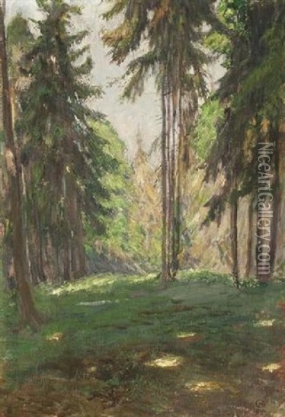 Im Tannenwald Oil Painting - Hans Christiansen