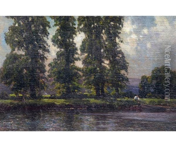 Exeter Canal June 1/11 Oil Painting - Frederick John Widgery