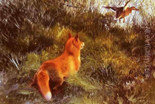 Eluding The Fox Oil Painting - Bruno Andreas Liljefors